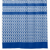 深いの青と白モダンの泡波 シャワーカーテン (正面)