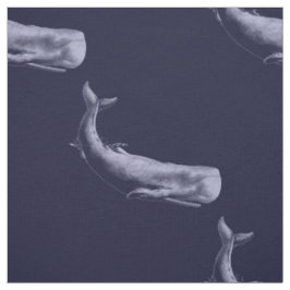 深いの青のクジラ ファブリック