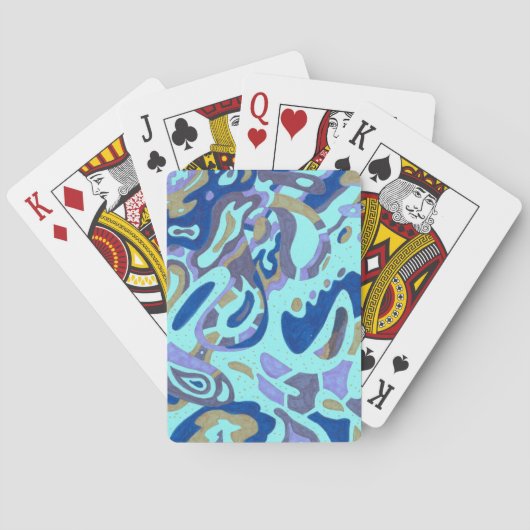 「深いは海」オリジナル抽象芸術 トランプ (裏面)
