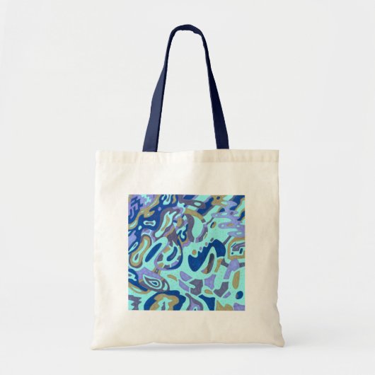 「深いは海」オリジナル抽象芸術 トートバッグ (正面)