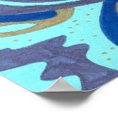 「深いは海」オリジナル抽象芸術 ポスター (角)