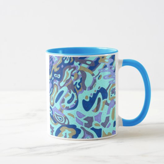 「深いは海」オリジナル抽象芸術 マグカップ (右)