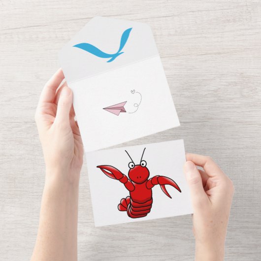 深いへのダイビング:海下誕生日の招待。 オールインワン招待状 (貼ってはがせる)