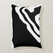 深いへ:抽象芸術ブラック&ホワイト アクセントクッション (正面(垂直))