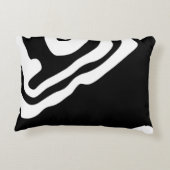 深いへ:抽象芸術ブラック&ホワイト アクセントクッション (裏面)