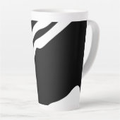 深いへ：抽象芸術ブラック&ホワイト カフェラテマグ (右アングル)