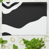 深いへ：抽象芸術ブラック&ホワイト キッチンタオル (折り畳み)