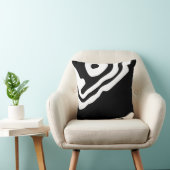 深いへ:抽象芸術ブラック&ホワイト クッション (椅子)