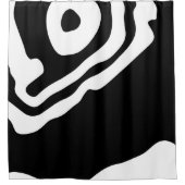 深いへ：抽象芸術ブラック&ホワイト シャワーカーテン (正面)