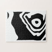 深いへ：抽象芸術ブラック&ホワイト ジグソーパズル (横)