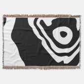 深いへ：抽象芸術ブラック&ホワイト スローブランケット (正面)