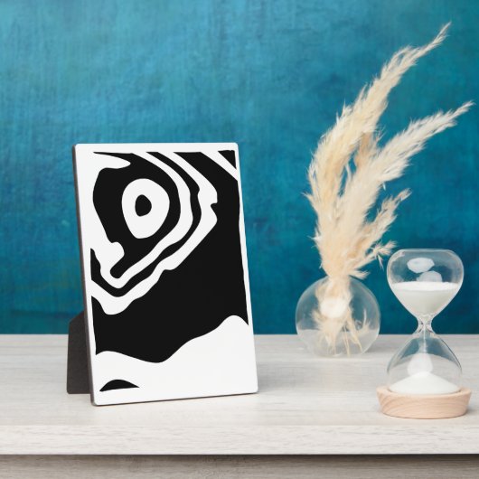 深いへ：抽象芸術ブラック&ホワイト フォトプラーク (側面)