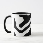 深いへ：抽象芸術ブラック&ホワイト マグカップ (左)