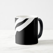 深いへ:抽象芸術ブラック&ホワイト モーフィングマグカップ (正面右)