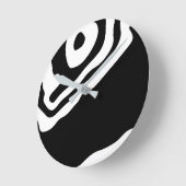 深いへ：抽象芸術ブラック&ホワイト ラウンド壁時計 (傾斜)