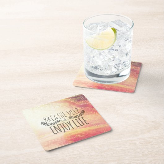 深いを呼吸して下さい スクエアペーパーコースター (インサイチュ)