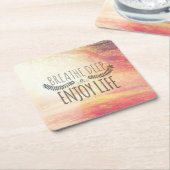 深いを呼吸して下さい スクエアペーパーコースター (アングル)