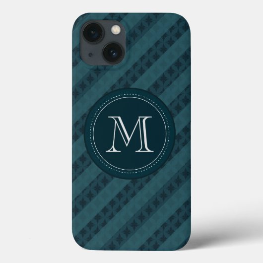 深いアクアネイビーカスタムブルーMonogram iPhone 6ケース Case-Mate iPhoneケース (裏面)