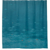 深いアクアレインドロップズ離れアンドズ シャワーカーテン (正面)