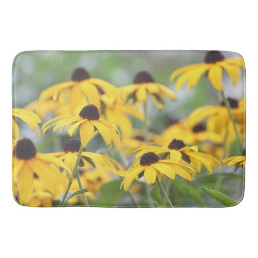 深いイエローフローラ写真 バスマット (正面)