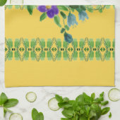 深いイエロー(フローラ) キッチンタオル (折り畳み)