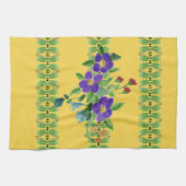 深いイエロー(フローラ) キッチンタオル (横)