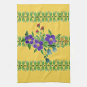 深いイエロー(フローラ) キッチンタオル (縦)