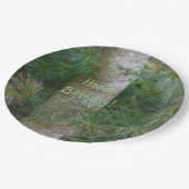 深いインザパインズハッピーバースデー ペーパープレート (アングル)