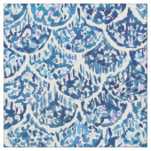 深いインディゴの水彩画の魚スケール尋の ファブリック (クローズアップ)