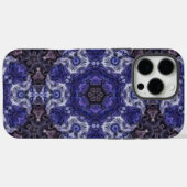 深いインディゴの渦巻き曼荼羅と流れる模様 Case-Mate iPhoneケース (裏面 (横))