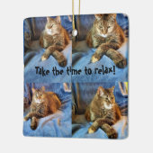 深いイン考え子猫 セラミックオーナメント (左)