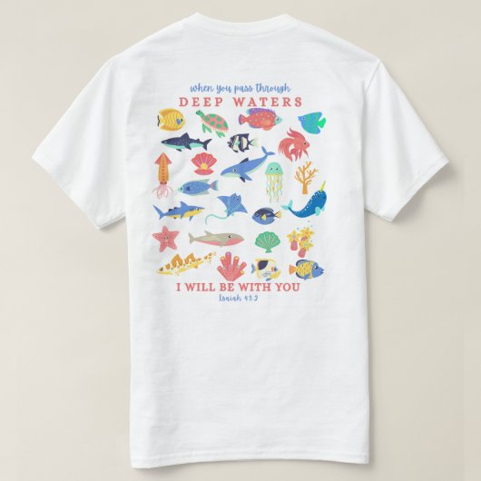 深いウォーターTシャツを通過 Tシャツ (デザイン裏面)
