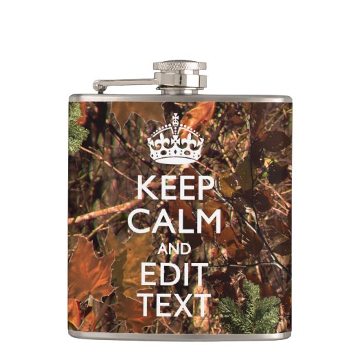 深いウッズカモフ保ラージコルムがあなたのテキストを持つ フラスク (正面)