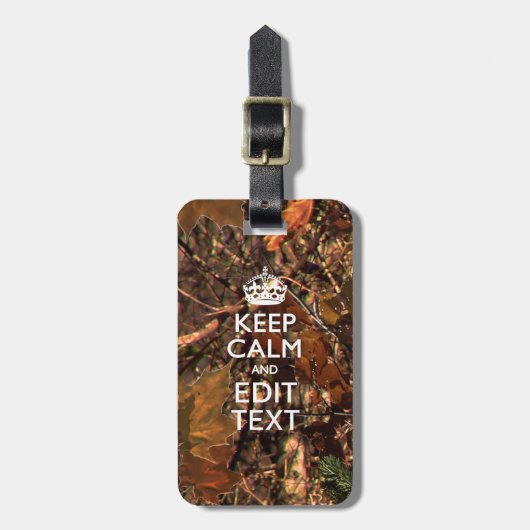 深いウッズカモフ保ラージコルムがあなたのテキストを持つ ラゲッジタグ (正面縦)