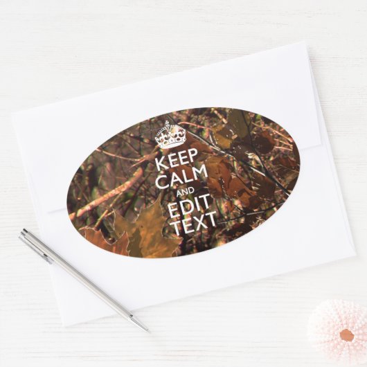 深いウッズカモフ保ラージコルムがあなたのテキストを持つ 楕円形シール (封筒)