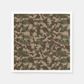 深いウッドカモフラージュ スタンダードカクテルナプキン (正面)