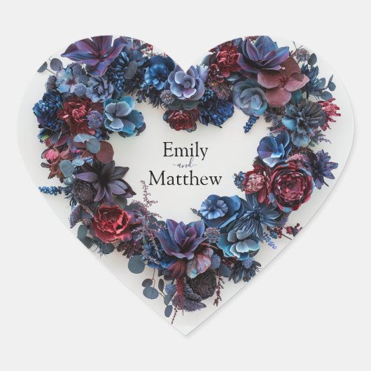 深いウッドランドロマ結婚ンス ハートシール (正面)