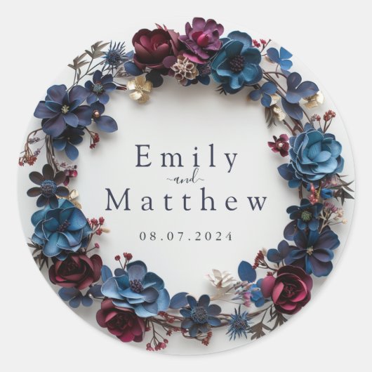 深いウッドランドロマ結婚ンス ラウンドシール (正面)