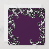 深いエッグプラントとブラックのエレガントな結婚式招待状 招待状 (裏面)