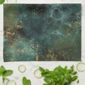 深いエメラルドエレガント  キッチンタオル (折り畳み)