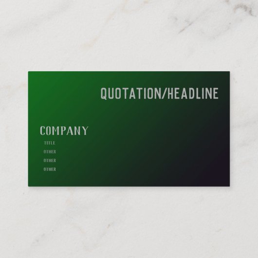 深いエメラルドグリーン勾配 名刺 (裏面)