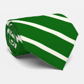 深いエメラルド&アイボリー – 対角線ストライプ ネクタイ (ロール)