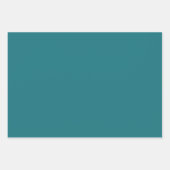 深いエレガントティール（緑がかった色）ミニマリストとシック ラッピングペーパーシート (正面3)