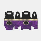 深いエレガントパープルマーブルアンド金ゴールド優先ボックス フェイバーボックス (折り畳みなし)