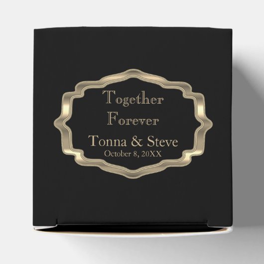 深いエレガントパープルマーブルアンド金ゴールド優先ボックス フェイバーボックス (上部)