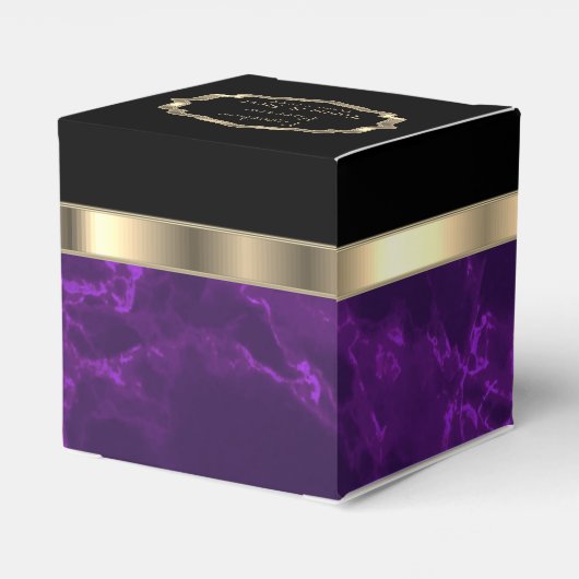 深いエレガントパープルマーブルアンド金ゴールド優先ボックス フェイバーボックス (裏面サイド)