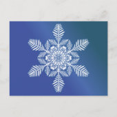 深いエレガントブルースカイのスノーフレーク シーズンポストカード (正面)