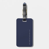 深いエレガントブルー航空旅行のカップル名 ラゲッジタグ (裏面縦)