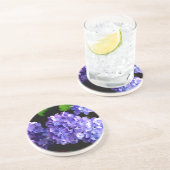 深いエレガント紫フローラ花あじさい コースター (側面)