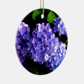 深いエレガント紫フローラ花あじさい セラミックオーナメント (右)